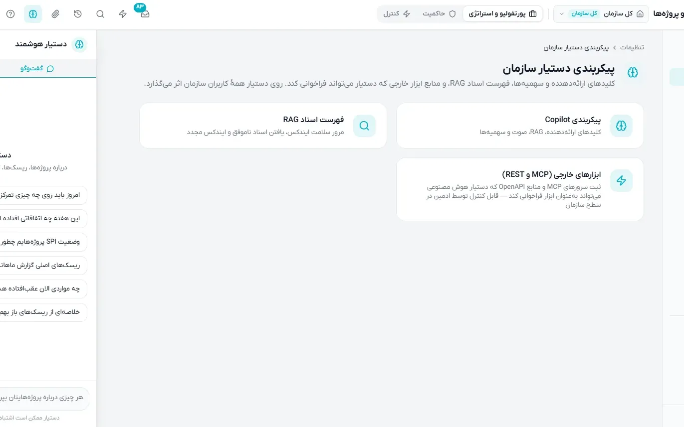 دستیار هوشمند سازمان برای تحلیل، هماهنگی و اجرا
